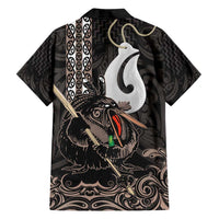 Aotearoa Hei Matau Family Matching Off Shoulder Short Dress and Hawaiian Shirt Haka Kiwi Mix Maori Mangopare LT14 - Polynesian Pride