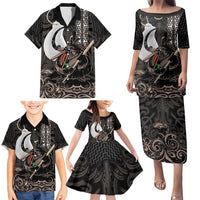 Aotearoa Hei Matau Family Matching Puletasi and Hawaiian Shirt Haka Kiwi Mix Maori Mangopare LT14 - Polynesian Pride