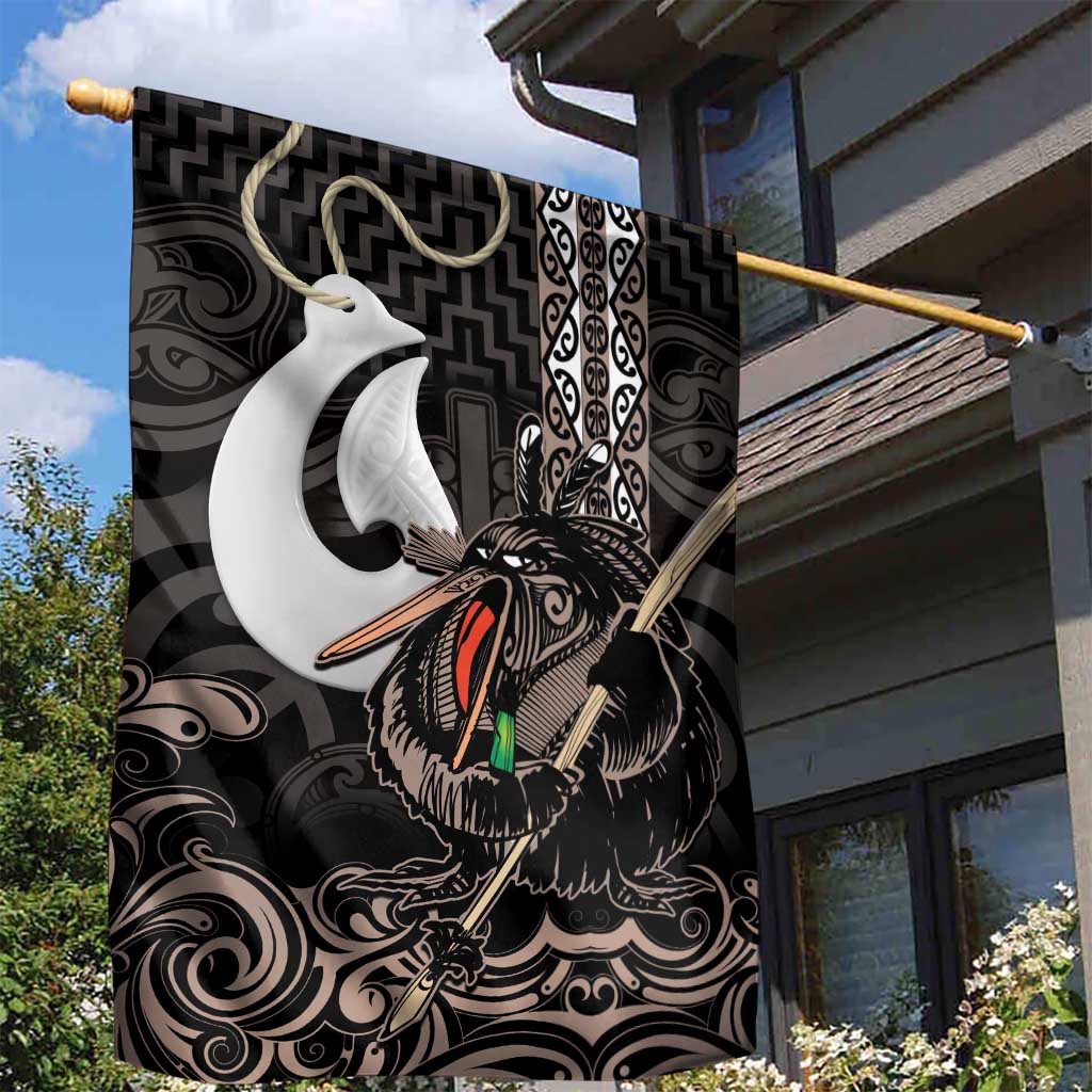 Aotearoa Hei Matau Garden Flag Haka Kiwi Mix Maori Mangopare LT14 - Polynesian Pride