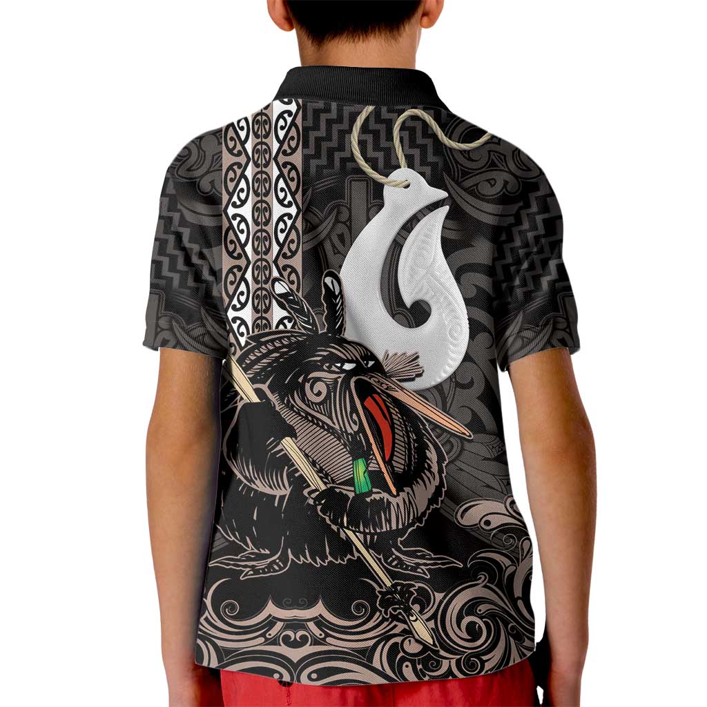 Aotearoa Hei Matau Kid Polo Shirt Haka Kiwi Mix Maori Mangopare LT14 - Polynesian Pride