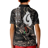 Aotearoa Hei Matau Kid Polo Shirt Haka Kiwi Mix Maori Mangopare LT14 - Polynesian Pride