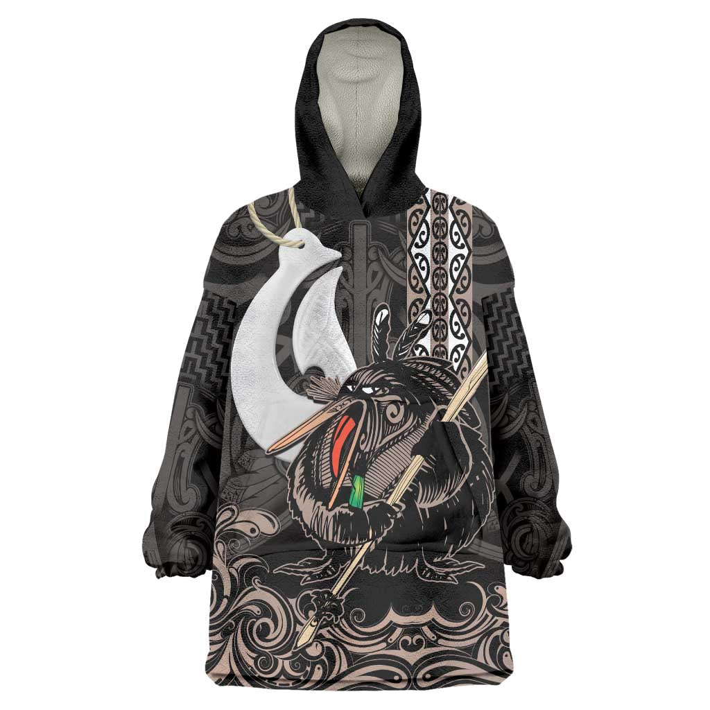 Aotearoa Hei Matau Wearable Blanket Hoodie Haka Kiwi Mix Maori Mangopare