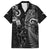 Custom New Zealand Tiki Tennis Family Matching Off Shoulder Short Dress and Hawaiian Shirt 2024 Aotearoa Tenehi Maori Silver Fern - Black LT14 Dad's Shirt - Short Sleeve Black - Polynesian Pride