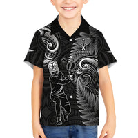 Custom New Zealand Tiki Tennis Hawaiian Shirt 2024 Aotearoa Tenehi Maori Silver Fern - Black LT14 - Polynesian Pride