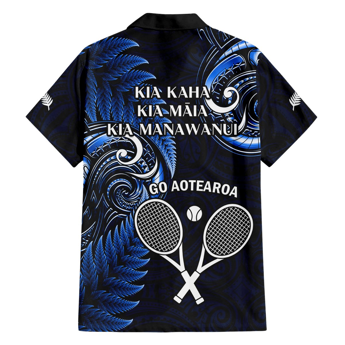 New Zealand Tiki Tennis Hawaiian Shirt 2024 Aotearoa Tenehi Maori Silver Fern - Blue LT14 - Polynesian Pride