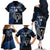 Custom New Zealand Tiki Tennis Family Matching Off Shoulder Long Sleeve Dress and Hawaiian Shirt 2024 Aotearoa Tenehi Maori Silver Fern - Blue LT14 - Polynesian Pride