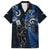 Custom New Zealand Tiki Tennis Family Matching Off Shoulder Maxi Dress and Hawaiian Shirt 2024 Aotearoa Tenehi Maori Silver Fern - Blue LT14 Dad's Shirt - Short Sleeve Blue - Polynesian Pride