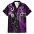 Custom New Zealand Tiki Tennis Family Matching Off Shoulder Short Dress and Hawaiian Shirt 2024 Aotearoa Tenehi Maori Silver Fern - Purple LT14 Dad's Shirt - Short Sleeve Purple - Polynesian Pride