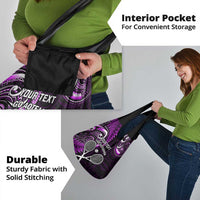 Custom New Zealand Tiki Tennis Grocery Bag Aotearoa Tenehi Maori Silver Fern - Purple LT14 - Polynesian Pride