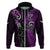 Custom New Zealand Tiki Tennis Hoodie 2024 Aotearoa Tenehi Maori Silver Fern - Purple LT14 Zip Hoodie Purple - Polynesian Pride