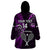 Custom New Zealand Tiki Tennis Wearable Blanket Hoodie 2024 Aotearoa Tenehi Maori Silver Fern - Purple LT14 - Polynesian Pride