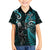 Custom New Zealand Tiki Tennis Family Matching Off Shoulder Short Dress and Hawaiian Shirt 2024 Aotearoa Tenehi Maori Silver Fern - Turquoise LT14 Son's Shirt Turquoise - Polynesian Pride