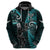 Custom New Zealand Tiki Tennis Hoodie 2024 Aotearoa Tenehi Maori Silver Fern - Turquoise LT14 - Polynesian Pride