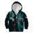 Custom New Zealand Tiki Tennis Kid Hoodie 2024 Aotearoa Tenehi Maori Silver Fern - Turquoise LT14 Zip Hoodie Turquoise - Polynesian Pride