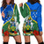 Personalised Halo Olaketa Solomon Islands Hoodie Dress Coat Of Arms With Tropical Flowers Flag Style LT14 - Polynesian Pride