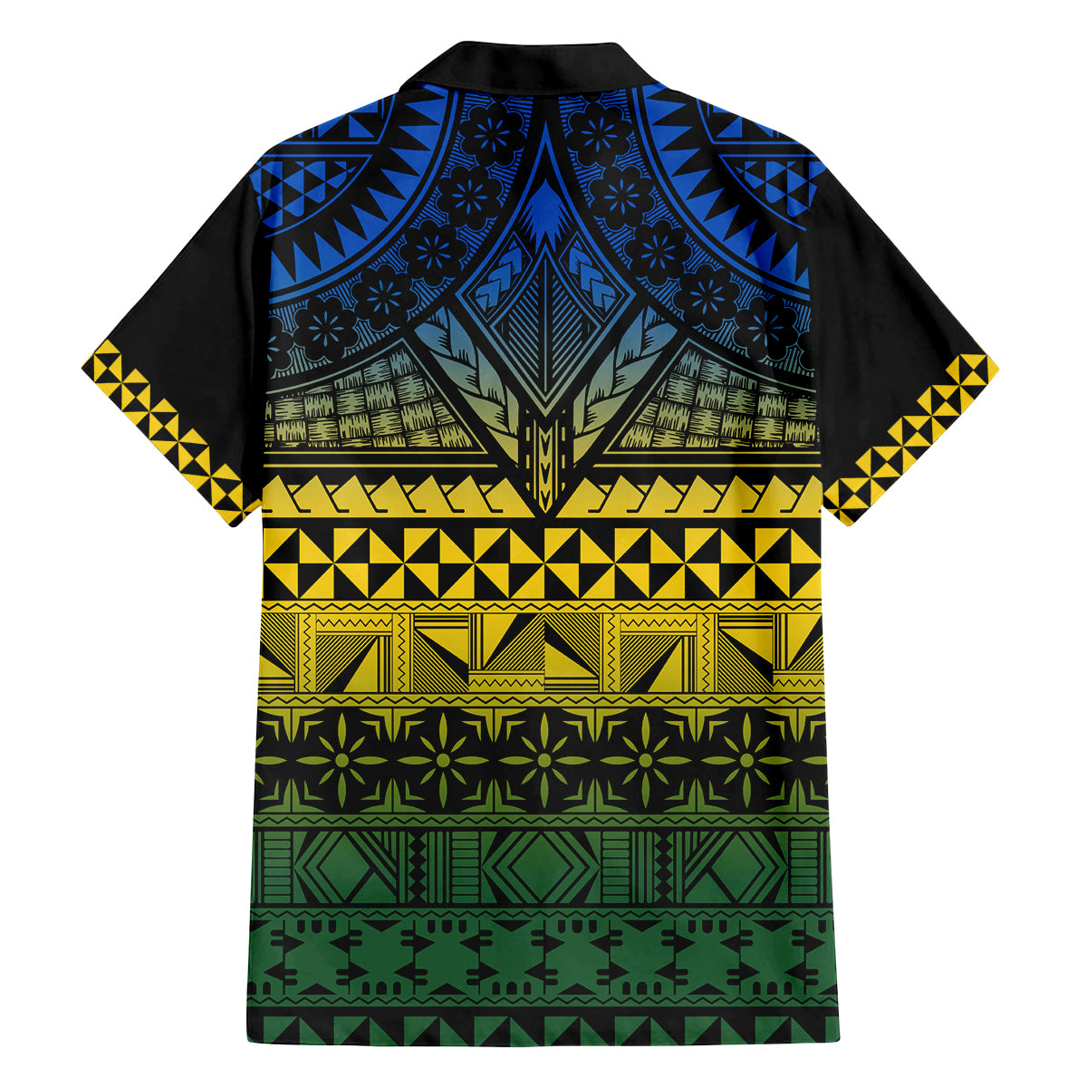 Halo Olaketa Solomon Islands Family Matching Long Sleeve Bodycon Dress and Hawaiian Shirt Melanesian Tribal Pattern Gradient Version LT14 - Polynesian Pride