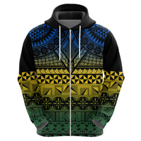 Halo Olaketa Solomon Islands Zip Hoodie Melanesian Tribal Pattern Gradient Version LT14 - Polynesian Pride