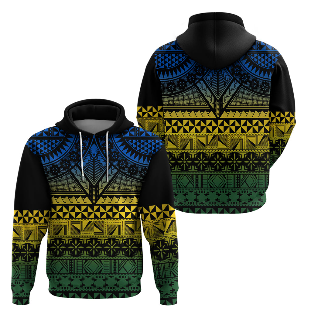 Halo Olaketa Solomon Islands Zip Hoodie Melanesian Tribal Pattern Gradient Version LT14 - Polynesian Pride