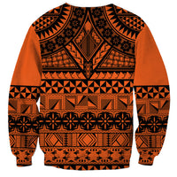 Halo Olaketa Solomon Islands Sweatshirt Melanesian Tribal Pattern Orange Version LT14 - Polynesian Pride