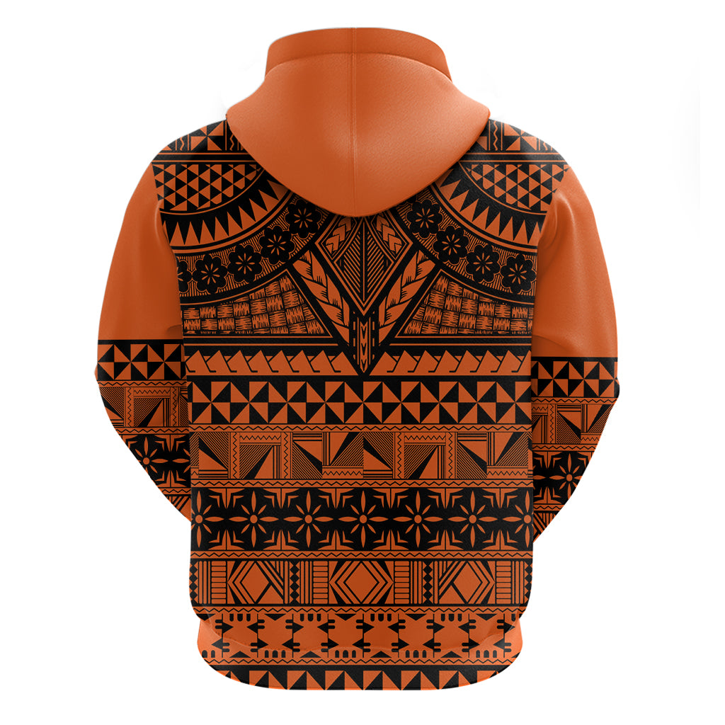 Halo Olaketa Solomon Islands Zip Hoodie Melanesian Tribal Pattern Orange Version LT14 - Polynesian Pride