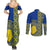 Fakaalofa Lahi Atu Niue Couples Matching Summer Maxi Dress and Long Sleeve Button Shirt Niuean Map With Hiapo Pattern Blue Version LT14 - Polynesian Pride