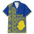 Fakaalofa Lahi Atu Niue Family Matching Mermaid Dress and Hawaiian Shirt Niuean Map With Hiapo Pattern Blue Version LT14 Dad's Shirt - Short Sleeve Blue - Polynesian Pride