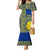 Fakaalofa Lahi Atu Niue Family Matching Mermaid Dress and Hawaiian Shirt Niuean Map With Hiapo Pattern Blue Version LT14 Mom's Dress Blue - Polynesian Pride