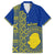 Fakaalofa Lahi Atu Niue Family Matching Short Sleeve Bodycon Dress and Hawaiian Shirt Niuean Map With Hiapo Pattern Blue Version LT14 Dad's Shirt - Short Sleeve Blue - Polynesian Pride