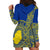 Fakaalofa Lahi Atu Niue Hoodie Dress Niuean Map With Hiapo Pattern Blue Version LT14 - Polynesian Pride