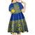 Fakaalofa Lahi Atu Niue Kid Short Sleeve Dress Niuean Map With Hiapo Pattern Blue Version LT14 - Polynesian Pride