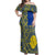 Fakaalofa Lahi Atu Niue Off Shoulder Maxi Dress Niuean Map With Hiapo Pattern Blue Version LT14 Women Blue - Polynesian Pride