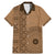 Fakaalofa Lahi Atu Niue Family Matching Mermaid Dress and Hawaiian Shirt Vintage Hiapo Pattern Brown Version LT14 Dad's Shirt - Short Sleeve Brown - Polynesian Pride