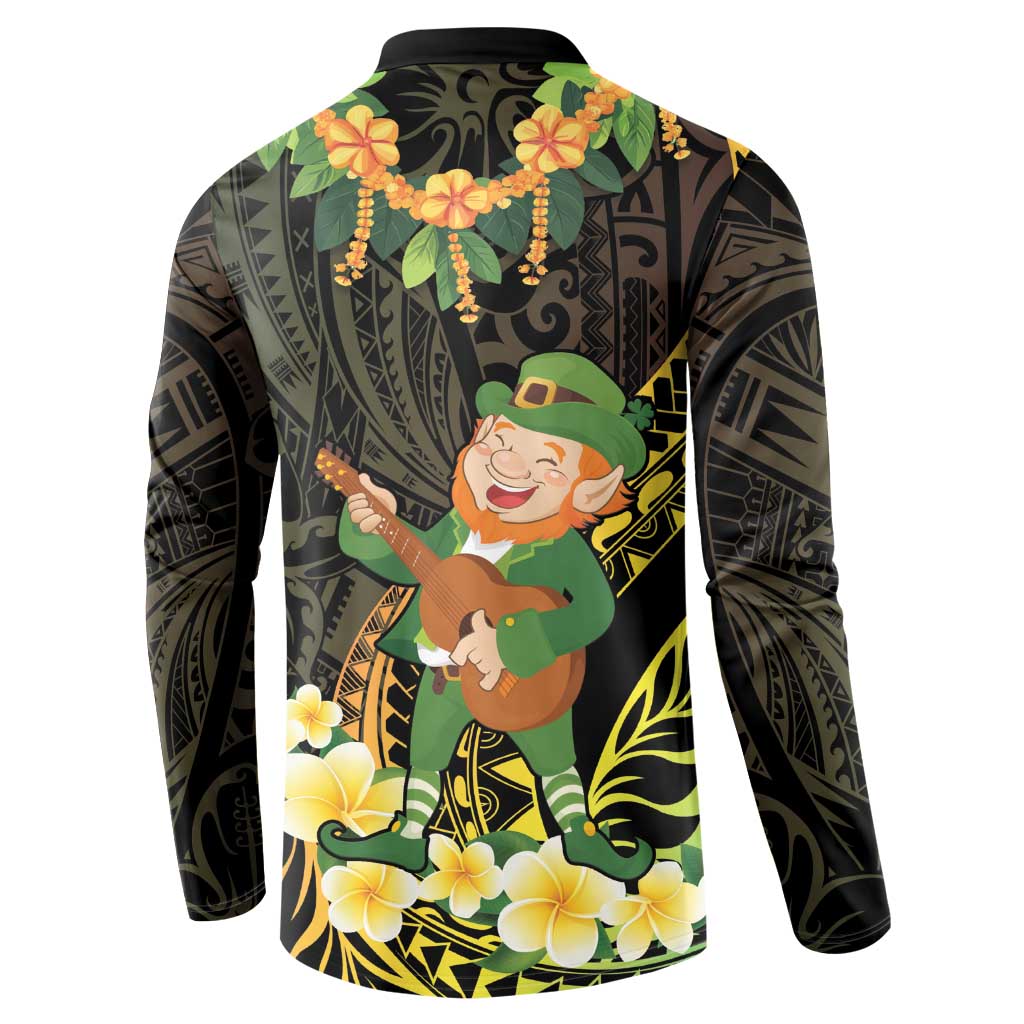 Hawaii Saint Patrick's Day Button Sweatshirt Ukulele Leprechaun Hau'Oli Maoli Oe! LT14 - Polynesian Pride