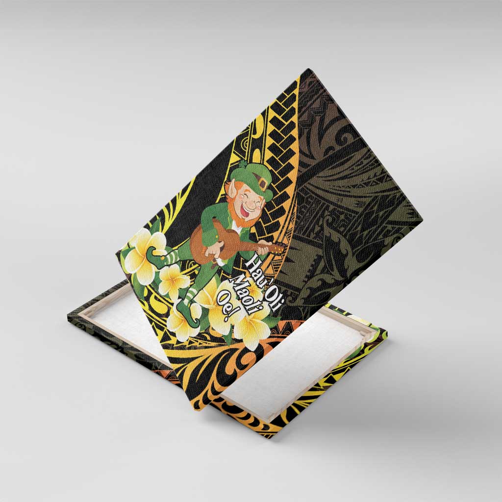 Hawaii Saint Patrick's Day Canvas Wall Art Ukulele Leprechaun Hau'Oli Maoli Oe!