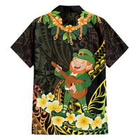 Hawaii Saint Patrick's Day Family Matching Short Sleeve Bodycon Dress and Hawaiian Shirt Ukulele Leprechaun Hau'Oli Maoli Oe! LT14 - Polynesian Pride