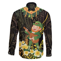 Hawaii Saint Patrick's Day Family Matching Short Sleeve Bodycon Dress and Hawaiian Shirt Ukulele Leprechaun Hau'Oli Maoli Oe! LT14 - Polynesian Pride