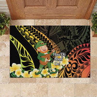 Hawaii Saint Patrick's Day Rubber Doormat Ukulele Leprechaun Hau'Oli Maoli Oe! LT14 Reggae - Polynesian Pride
