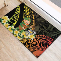 Hawaii Saint Patrick's Day Rubber Doormat Ukulele Leprechaun Hau'Oli Maoli Oe! LT14 - Polynesian Pride