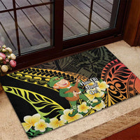 Hawaii Saint Patrick's Day Rubber Doormat Ukulele Leprechaun Hau'Oli Maoli Oe! LT14 - Polynesian Pride