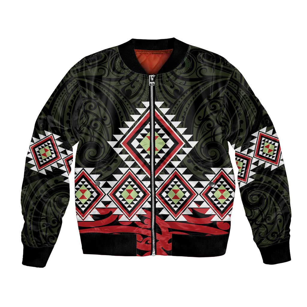 Kia Ora Aotearoa Bomber Jacket 2025 Pasifika Maori Taniko Motifs