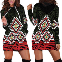 Kia Ora Aotearoa Hoodie Dress 2025 Pasifika Maori Taniko Motifs