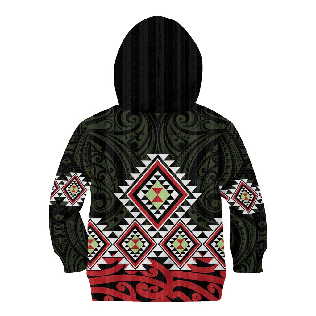 Kia Ora Aotearoa Kid Hoodie 2025 Pasifika Maori Taniko Motifs