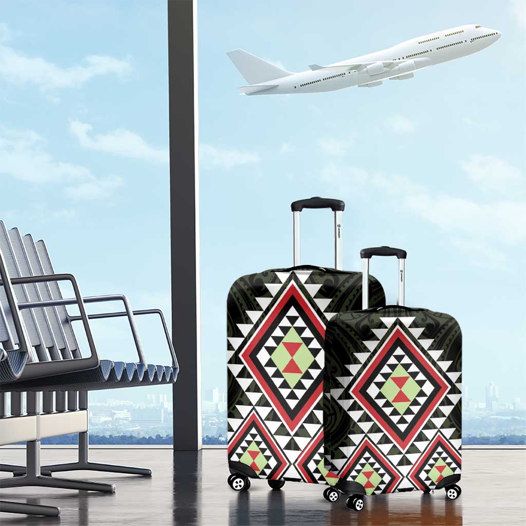 Kia Ora Aotearoa Luggage Cover 2025 Pasifika Maori Taniko Motifs