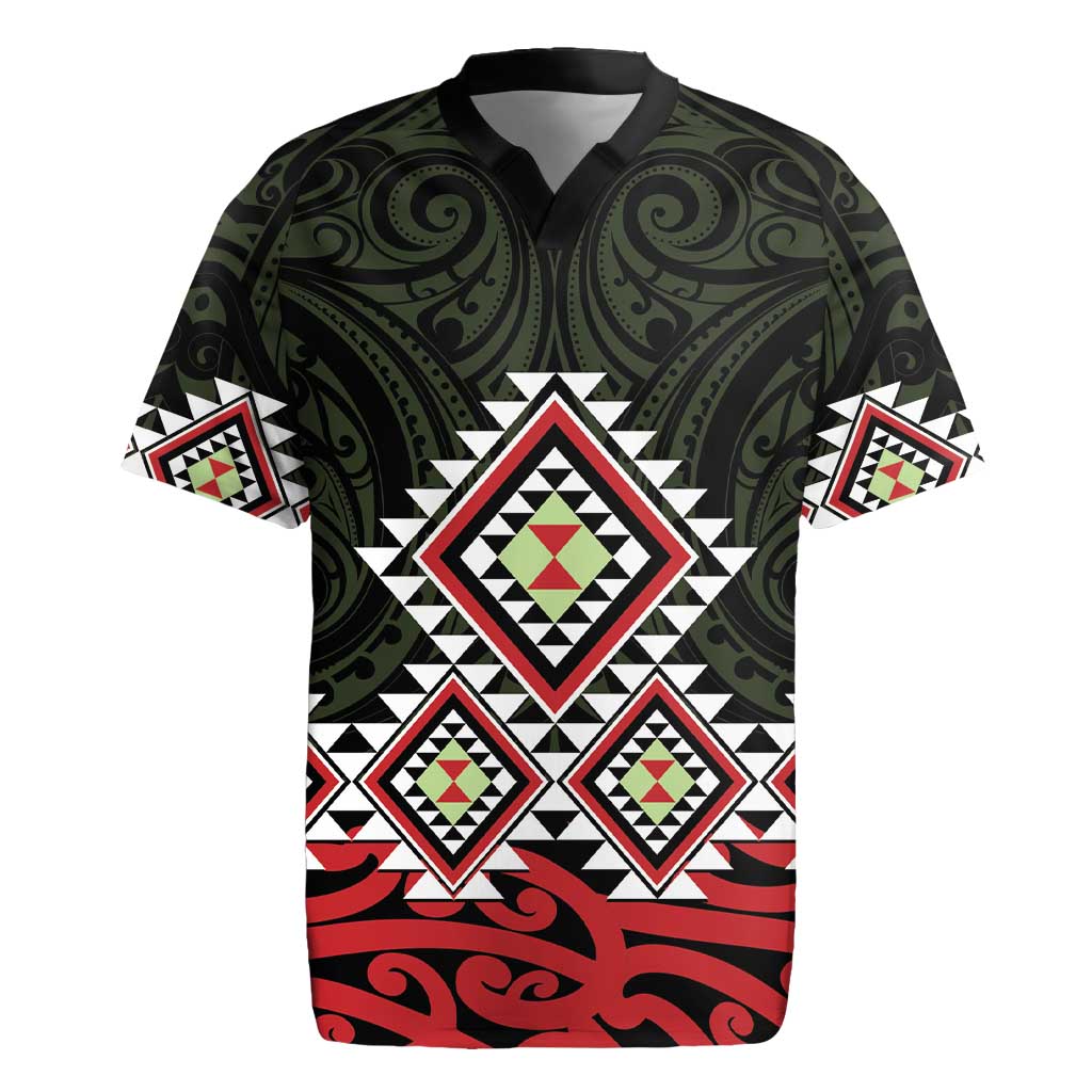 Kia Ora Aotearoa Rugby Jersey 2025 Pasifika Maori Taniko Motifs LT14 Black - Polynesian Pride