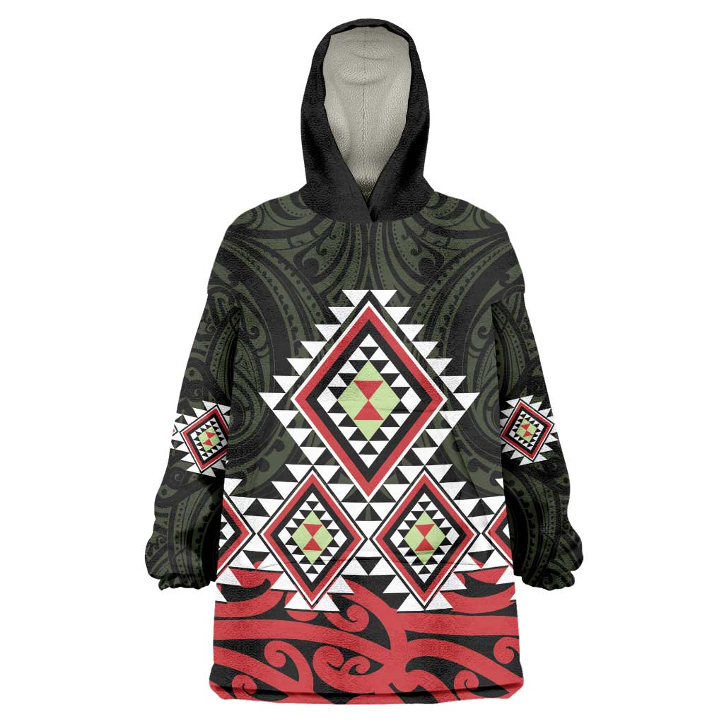 Kia Ora Aotearoa Wearable Blanket Hoodie 2025 Pasifika Maori Taniko Motifs