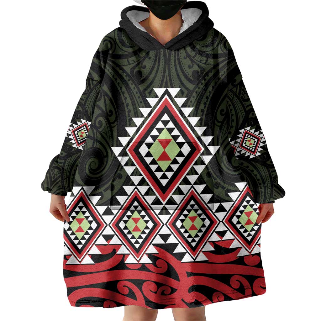 Kia Ora Aotearoa Wearable Blanket Hoodie 2025 Pasifika Maori Taniko Motifs