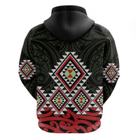 Kia Ora Aotearoa Zip Hoodie 2025 Pasifika Maori Taniko Motifs