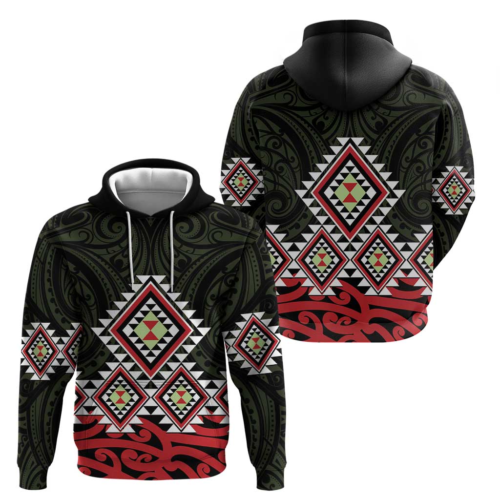 Kia Ora Aotearoa Zip Hoodie 2025 Pasifika Maori Taniko Motifs