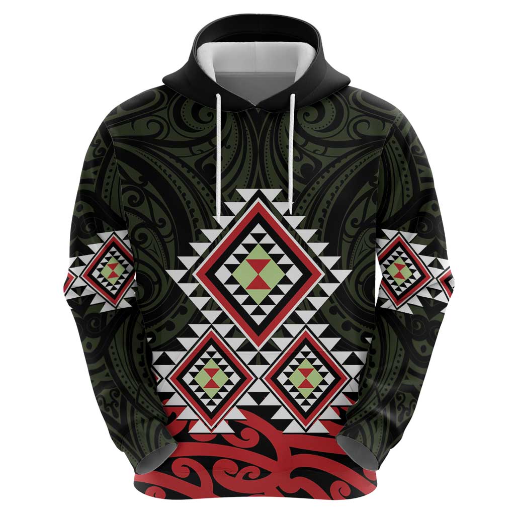 Kia Ora Aotearoa Zip Hoodie 2025 Pasifika Maori Taniko Motifs