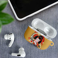 Japanese Geisha Koi Fish AirPods Case Cherry Blossoms Yellow Seigaiha Pattern - Polynesian Pride